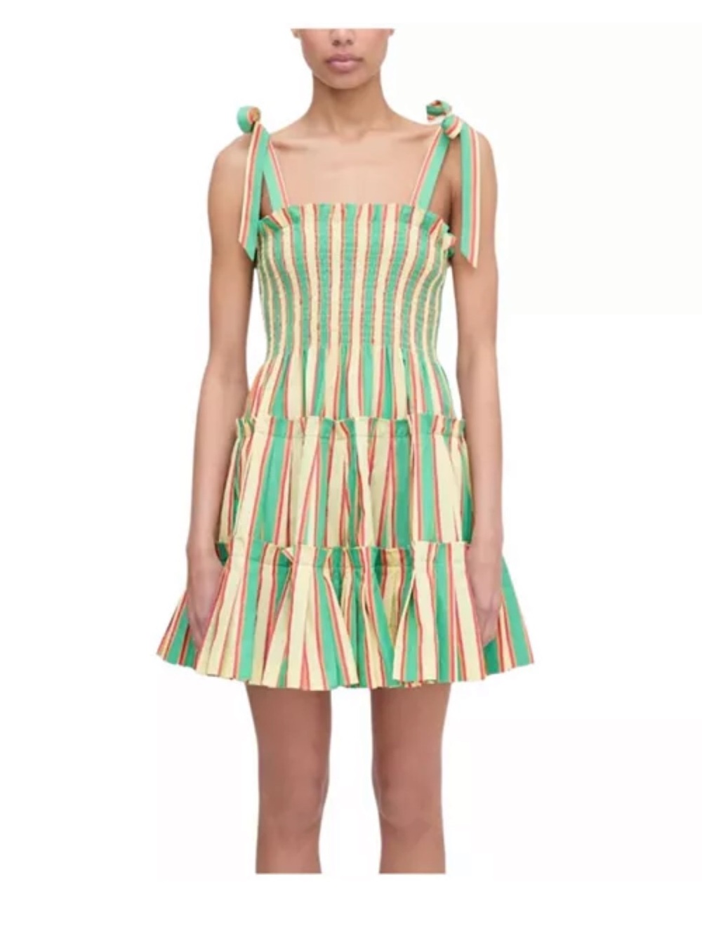 Hill House Rockhouse Multicolor Striped Tie-Shoulder Mini Dress